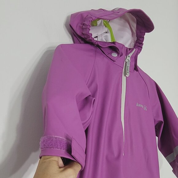 Kamik Kid's Purple Pockets Lightweight & Water-Resistant Hooded Rain Coat Size 2 - Picture 3 of 13